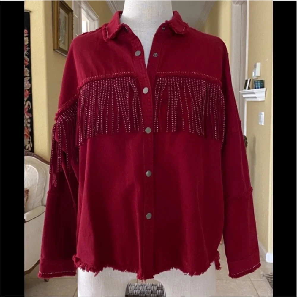 Zara Shiny Fringe overshirt jacket - Picture 5 of 9